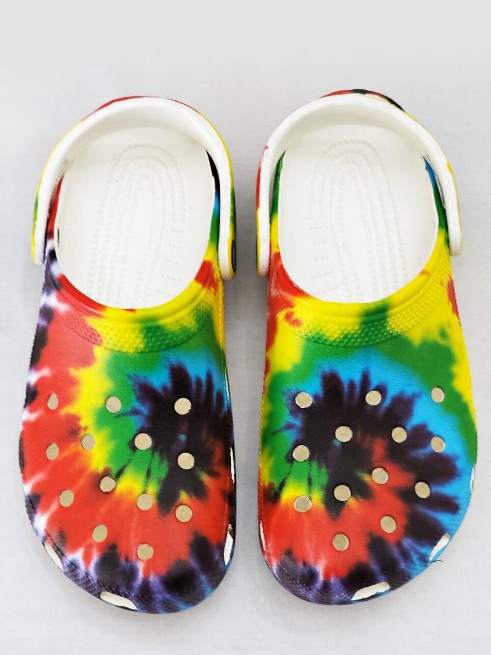 CROCS Baya Classic Rainbow Tie-Dye Clogs Graphic Unisex Water Shoes M/8 - W/10 - Picture 8 of 9